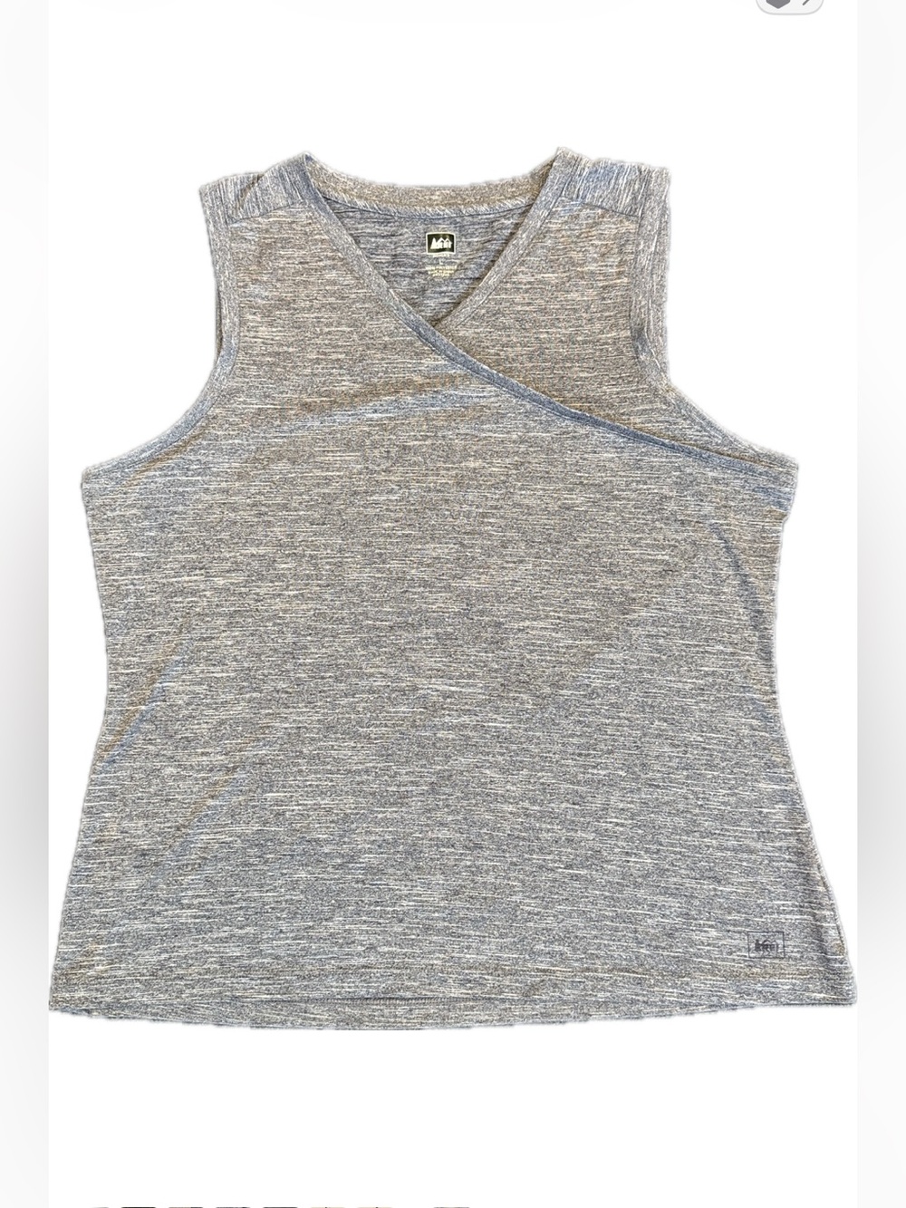 REI Traverse Tech Sleeveless V-Neck Tank Top Gray Large